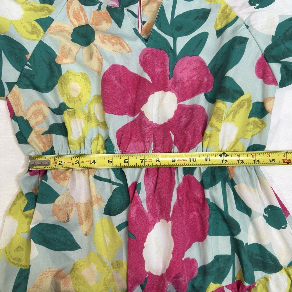 Umgee L Maxi Dress Floral Tropical Resort Vacation Sundress Beachy Peasant Boho - Picture 10 of 12